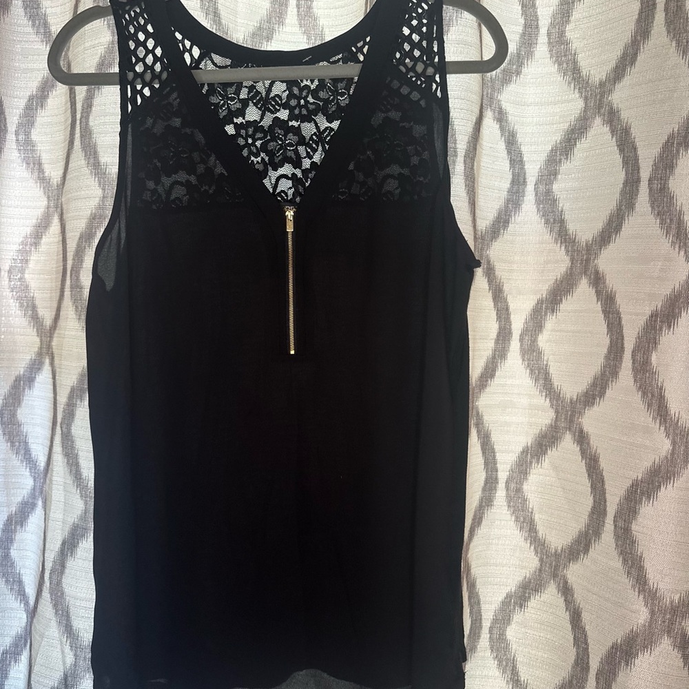 Banana Republic Black Lace Sleeveless Blouse